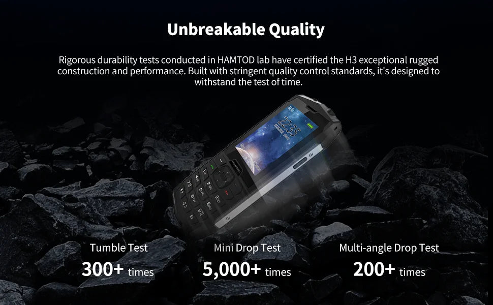 HAMTOD H3 Rugged Phone 2.8 inch HD Screen Quad-core 2000mAh Battery 0.3MP Camera 4G VoLTE
