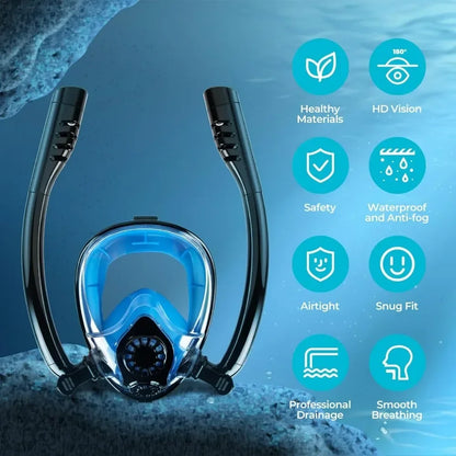 Mini Scuba Tank and Snorkel Mask Combo, 0.5L Scuba Gear with 6-10 Mins of Underwater Breathing, Underwater Breath System