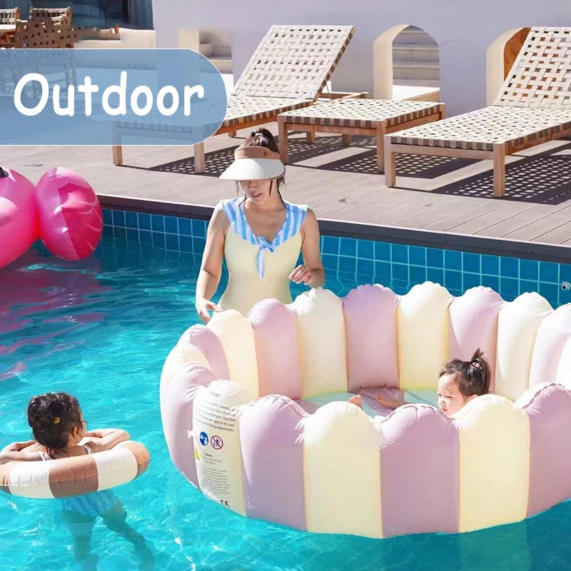 Baby PVC Inflatable Swimming Pool Portable Toy Toddler Blow Up Round Padding Pool Kid Fun Outdoor Play Sand/Water Fishing Toys