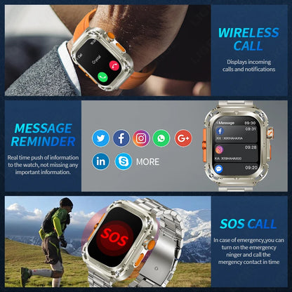 New 2.1" Ultra HD NFC Bluetooth Call Smart Watch Men Compass GPS Track 460mAh Battery Waterproof Smartwatches For women men