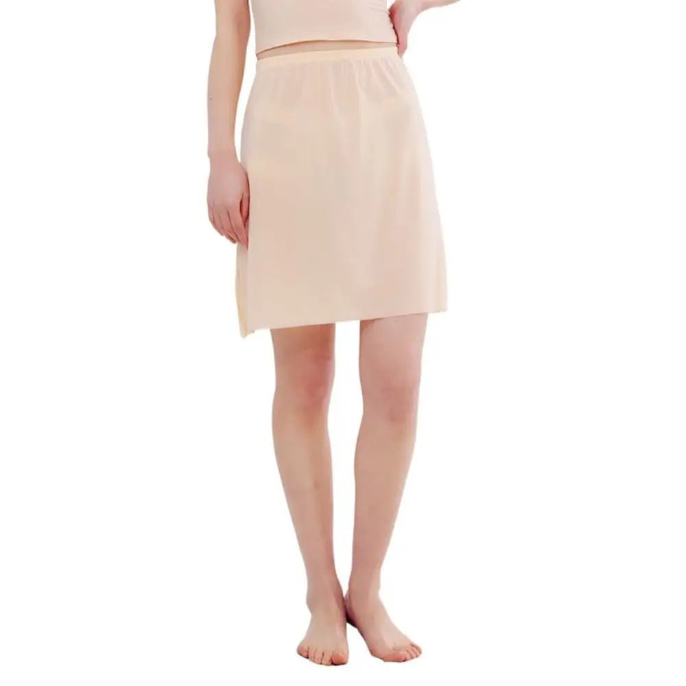 High Waist Solid Color Cotton Women Long Petticoat Ice Silk Underskirt Underskirt Half Slips Safety Underskirt Slips