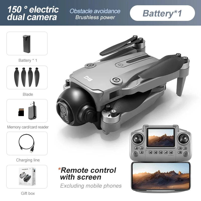 2025 D18 Drone 8K Aerial HD Dual Camera Photography Intelligent Obstacle Avoidance Brushless Motor 5G WIFI GPS Return VR Drone