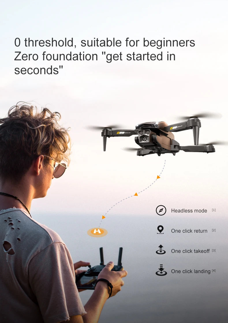 VIVO D88 Drone 8K Aerial HD Dual Camera Photography Intelligent Obstacle Avoidance Brushless Motor 5G WIFI GPS Return VR Drone