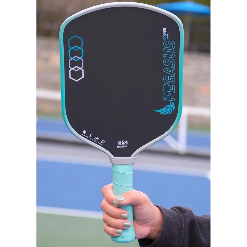 PEGASUS 16MM Pickleball Paddle, T700 Carbon Fiber Textured Surface, Polyer Honeycomb Core, Wide-body Paddle, Enhanced Power&Spin