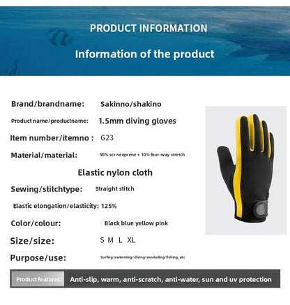 1.5mm Wetsuit Gloves Neoprene Gloves Diving Surfing Spearfishing Snorkeling  Surf Surfing Diving GlovesWarm Gloves For Fishing
