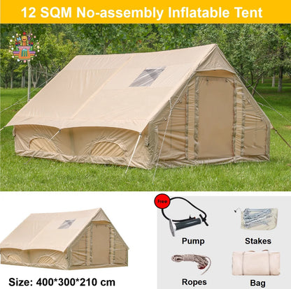Large Waterproof Durable Inflatable Tent, Family Airtight House for Camping RV Travel