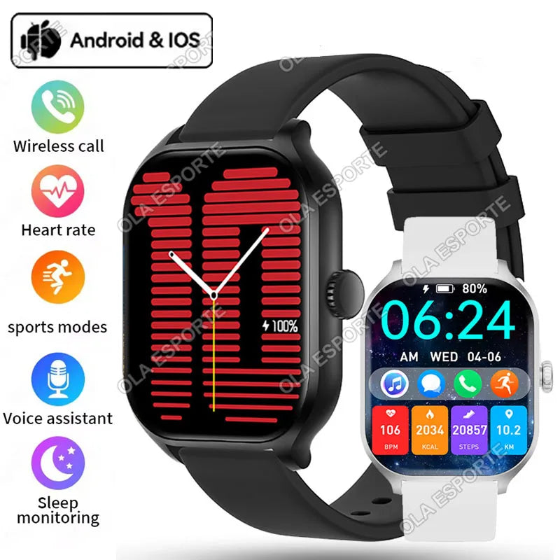 Sports Smart Watch Fitness Clock Health Monitor Waterproof Smartwatch Wireless Bluetooth Call Watches Men Women Smartwatch 2025