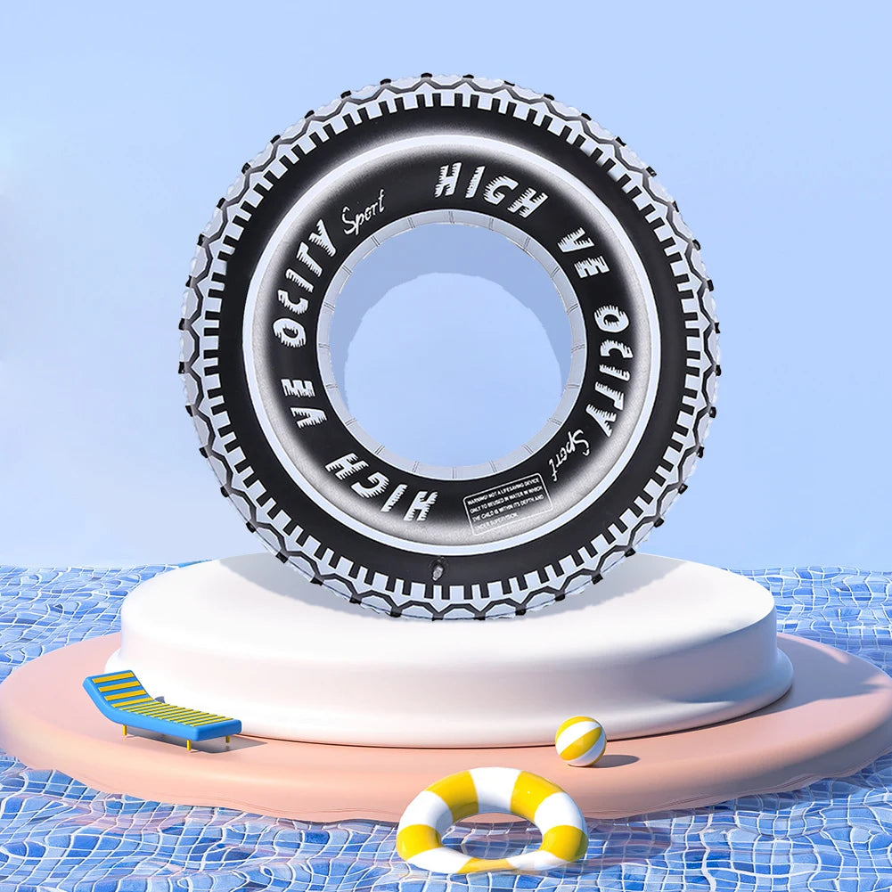 Inflatable Swimming Ring Tire Pattern Pool Floats Summer Swim Tube Air Mattress Baby Pool Floating Ring Water Play Entertainment
