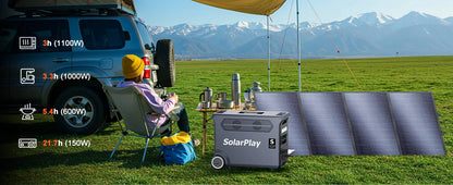 SOLARPLAY 3600W Portable Power Station 3840WH Outdoor Generator With Folable Solar Panels For Home Emergency Outdoor Camping