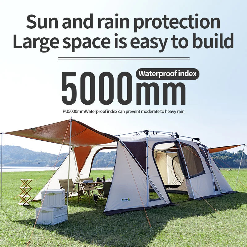 6/8/10 Person Family Camping Tent  Water Resistant Big Tunnel Tent with Rainfly Large Family Tent for  Outdoor Camping Party