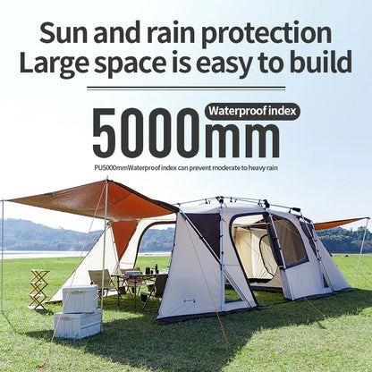 6/8/10 Person Family Camping Tent  Water Resistant Big Tunnel Tent with Rainfly Large Family Tent for  Outdoor Camping Party