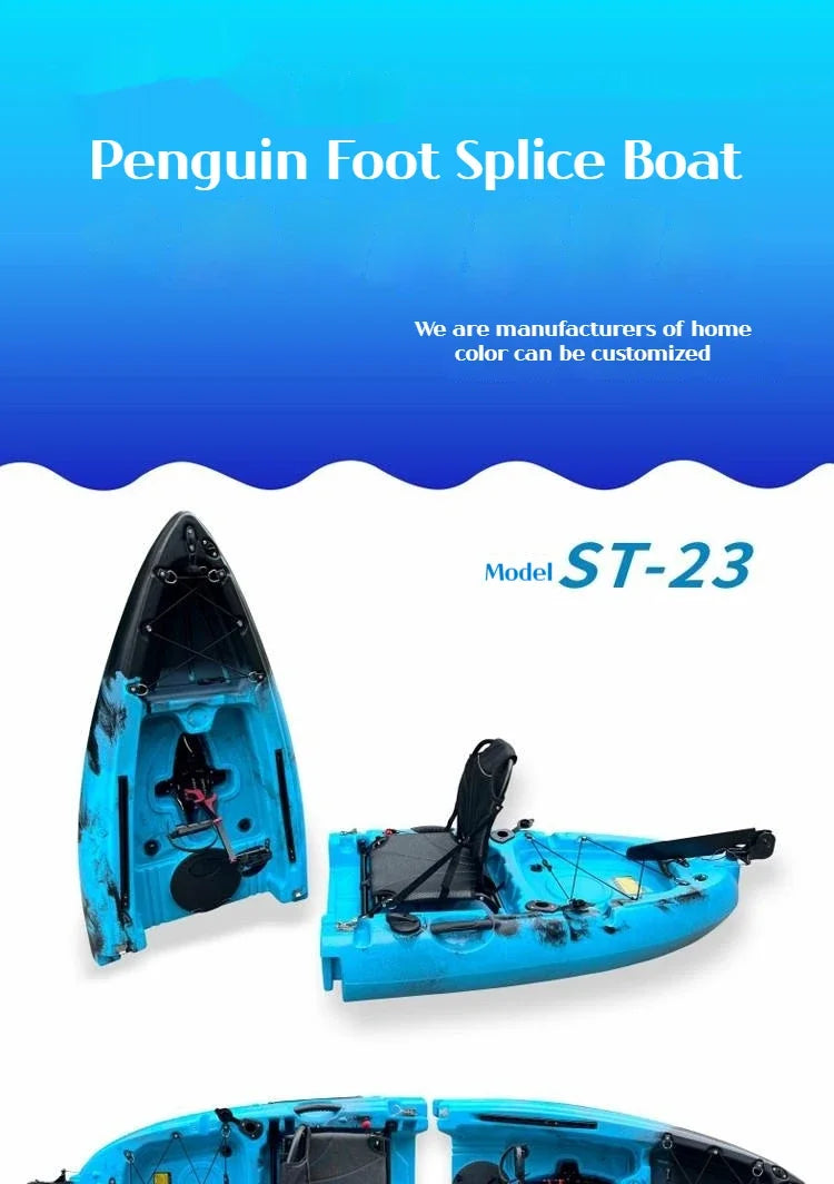 2025 Portable LLDPE Kayak With Split Hard Shell Electric Pedal-Driven Canoe For Solo Tandem Lake Sea Adventures Modular Assembly