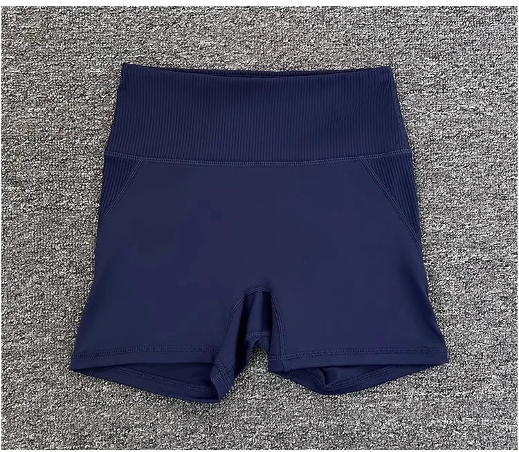 High-Waist Yoga Pants Women's Fitness Running Shorts Breathable Quick-Dry Elastic Spring Summer Training Three minutes of pants