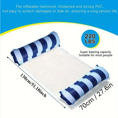 Inflatable Pool Float Hammock, Lounger, Water Hammock for Adults, 220lbs, Thickened PVC, Pool, Beach, Lake, Summer Water Fun