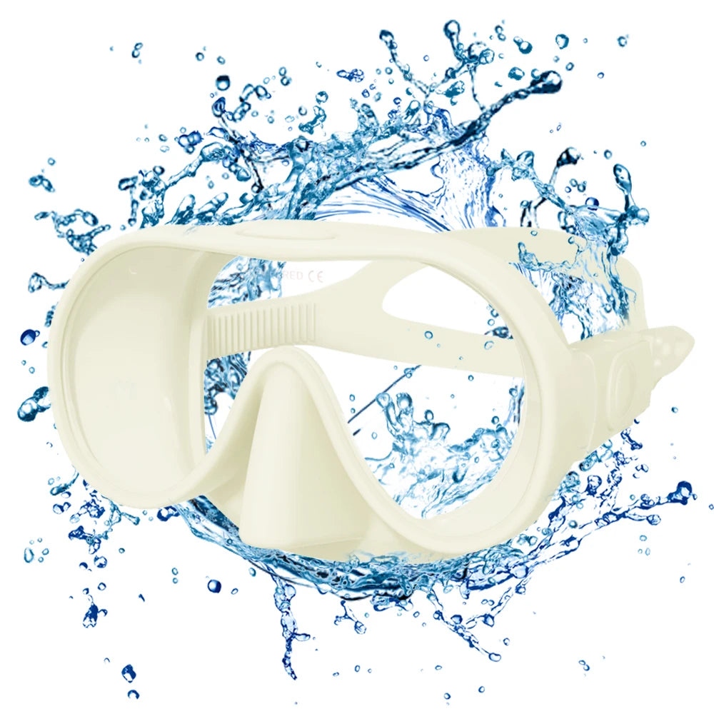Diving facial mirror, anti -fog 180 ° snorkeling facial mirror, deep water diving mask diving goggles with respiratory tube