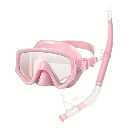 Diving Mask Snorkel Set For Adults Tempered Glass Scuba Professional Panoramic Snorkeling Gear Swimming Training Snorkel Kit