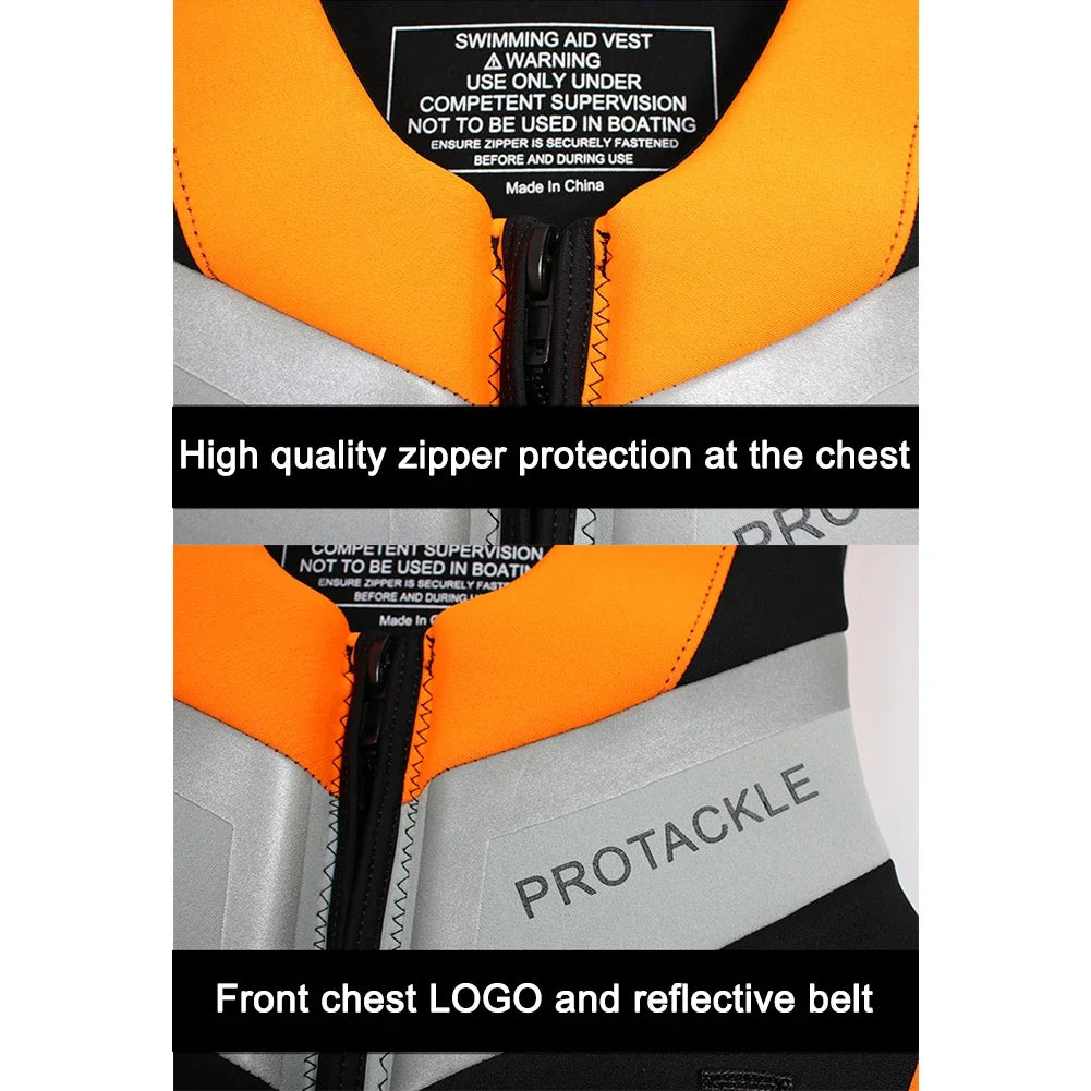 Neoprene Life Jacket Buoyancy Fishing Water Ski Vest Wear-resistant Survival Suit Water Sports Life Jacket For Swimming Fishing