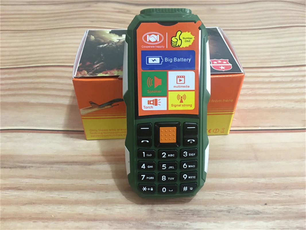 Mini Rugged Mobile Phone, 1.8", Push Button,Dual Sim, BT,Dual Flashlight, MP3,Wireless FM,BigHorn Dustproof Shockproof CellPhone