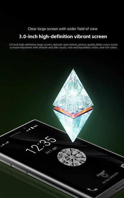 SERVO S26 Mini Smartphones Android 9.0 Dual SIM 3.0'' HD 900mAh WIFI Bluetooth 2GB+16GB Face Unlock 3G Small Mobile Phone Type-C