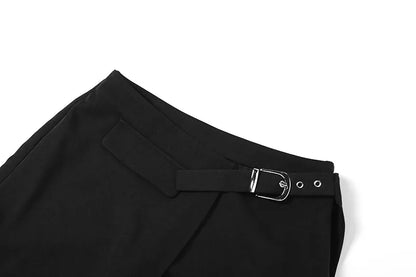 Gothic Patchwork Sexy Mini Skirts Goth Dark Techwear Women Grunge Irregular Hem High Waist Cargo Skirt Hip Hop Black Summer 2023