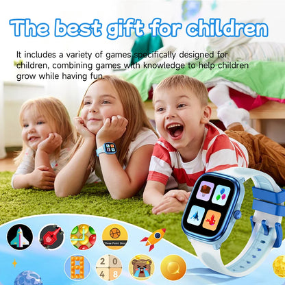 2026 New Kids Study Smart Watch Puzzle Game Sleep Monitor 1.83" Display Alarm Clock Flashlight Children Smartwatch Boy Girl Gift