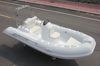 RIB Inflatable Boat Luxury Fiberglass Floor Hypalon/PVC Rescue Boat for Sport Leisure Lake Outdoor Entertainment