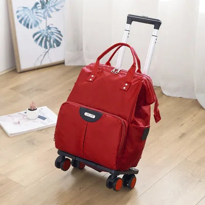 Wheeled bag for travel trolley bags Women travel backpack with wheels Oxford large capacity Travel Rolling Luggage Suitcase Bag