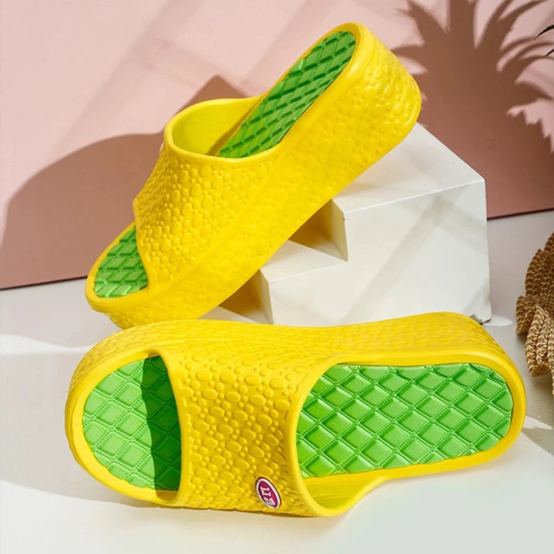 Summer Woman Slippers Thick Bottom Platform Open Toe Females Shoes Solid Non Slip Ladies Sandals Wear-resistant Slides 2022 New