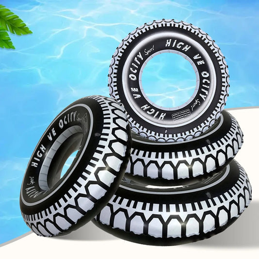 Inflatable Swimming Ring Tire Pattern Pool Floats Summer Swim Tube Air Mattress Baby Pool Floating Ring Water Play Entertainment