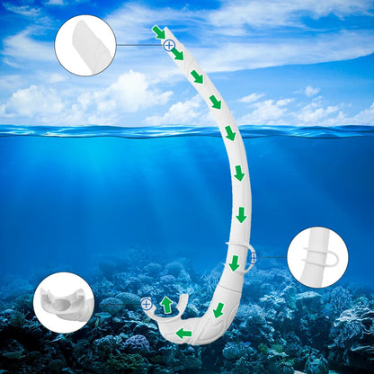Diving facial mirror, anti -fog 180 ° snorkeling facial mirror, deep water diving mask diving goggles with respiratory tube