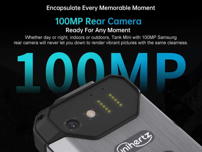 Unihertz 8849 Tank Mini Rugged Smartphone 4.3 Inch Small Cell Phone 24GB+256GB Android 13 5800mAh 100MP Cameras IP68/IP69K Phone