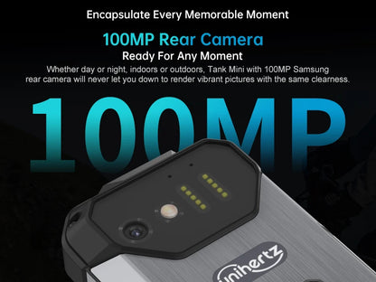 Unihertz 8849 Tank Mini Rugged Smartphone 4.3 Inch Small Cell Phone 24GB+256GB Android 13 5800mAh 100MP Cameras IP68/IP69K Phone