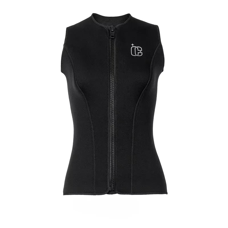 3MM Men Women Sleeveless Wetsuit Top No Hood Neoprene Thermal Vest for Scuba Diving Surfing Kayaking Swimming Water Sports
