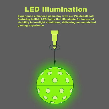 〔E〕LED Light Up Pickleball Balls,Glow In The Dark Pickleball,Pickleball Gifts For Men And Women,Outdoor Pickleball Balls Play