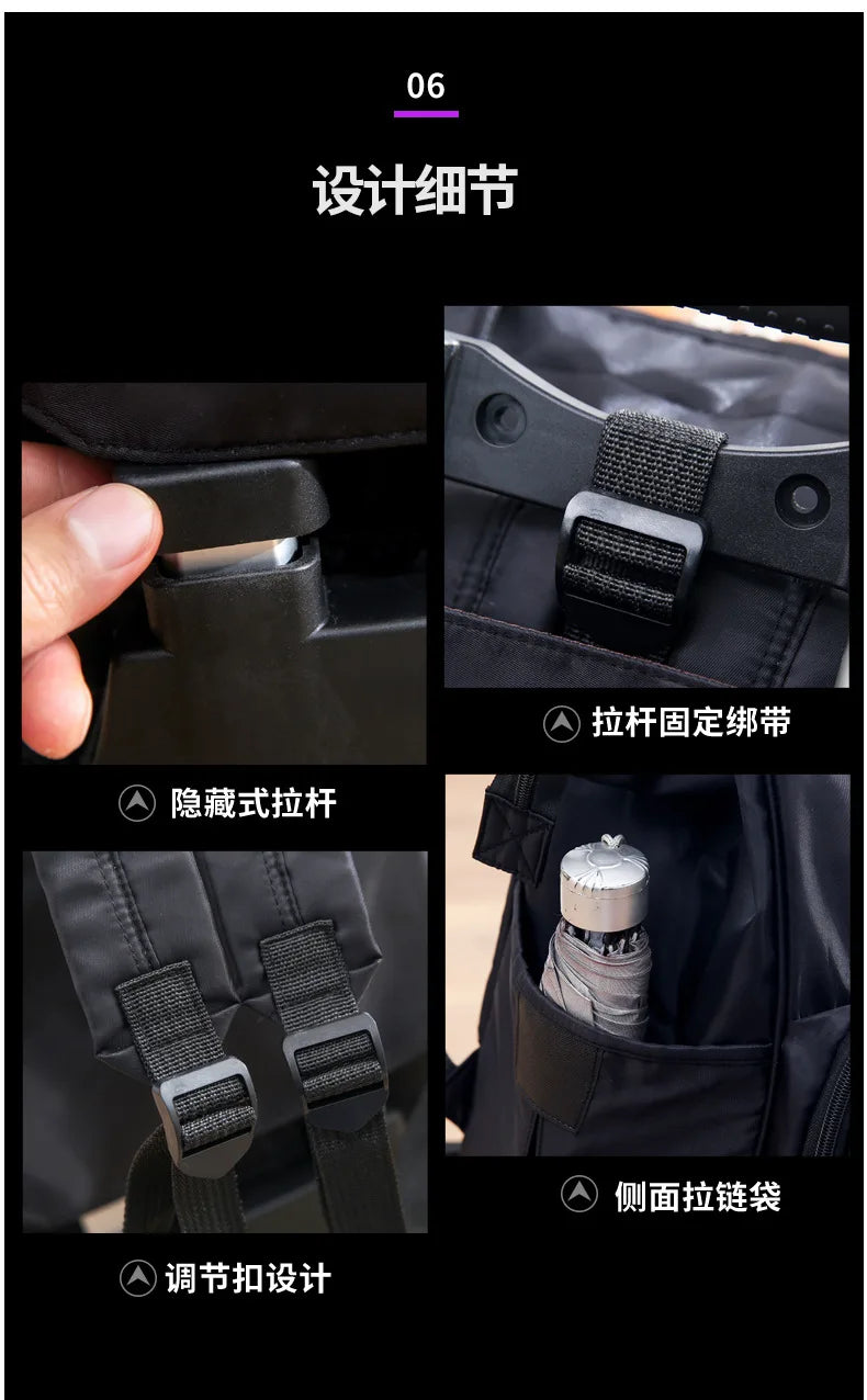 Wheeled bag for travel trolley bags Women travel backpack with wheels Oxford large capacity Travel Rolling Luggage Suitcase Bag