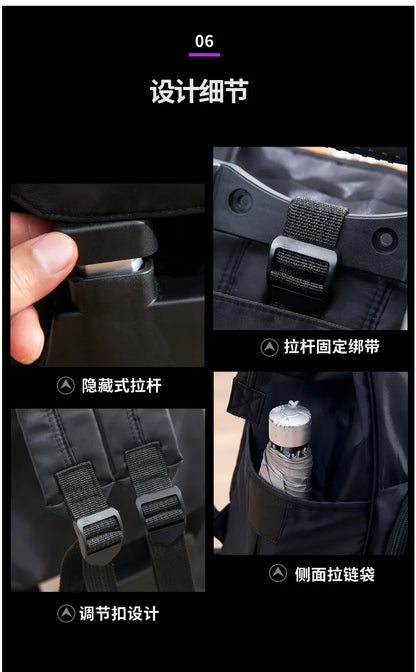 Wheeled bag for travel trolley bags Women travel backpack with wheels Oxford large capacity Travel Rolling Luggage Suitcase Bag