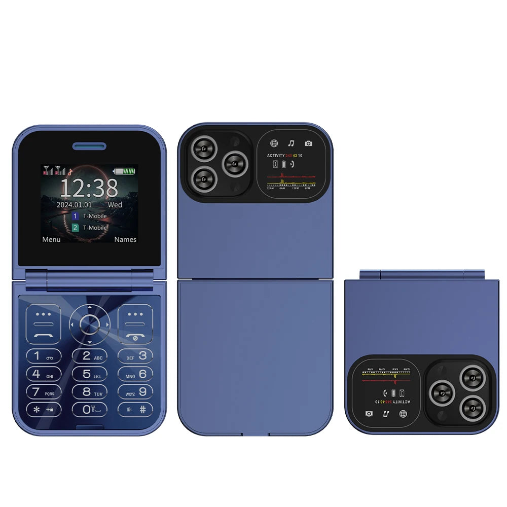 SERVO F15 Mini Small Flip Mobile Phone 2 SIM Standby Speed Dial Magic Voice Flashlight Call Recording 2G GSM Cute Fold Cellphone