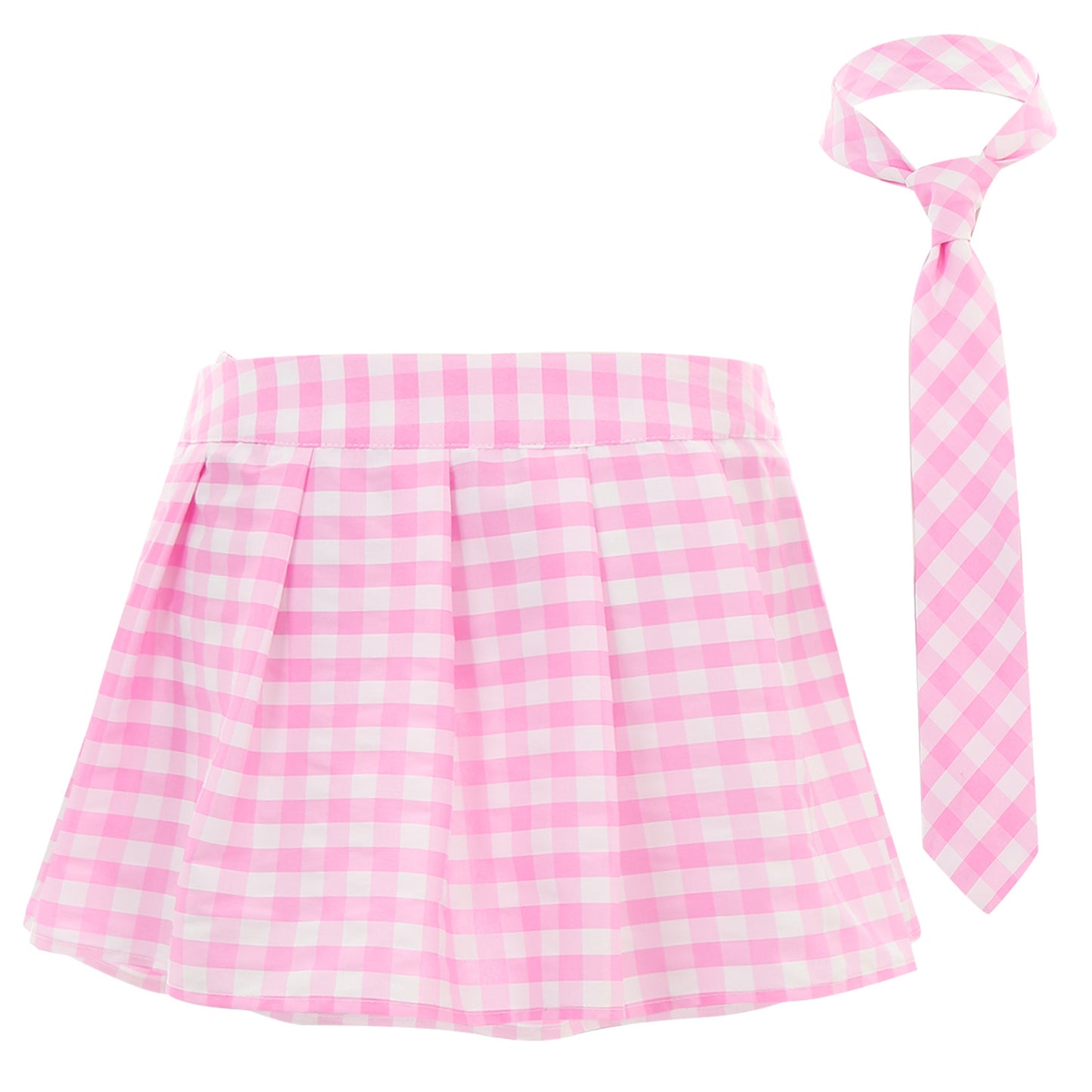 Womens Plaid Pleated Skirts With Necktie Harajuku Mini Japanese Preppy Schoolgirls Uniforms Kawaii Skirts Ladies Cosplay Costume