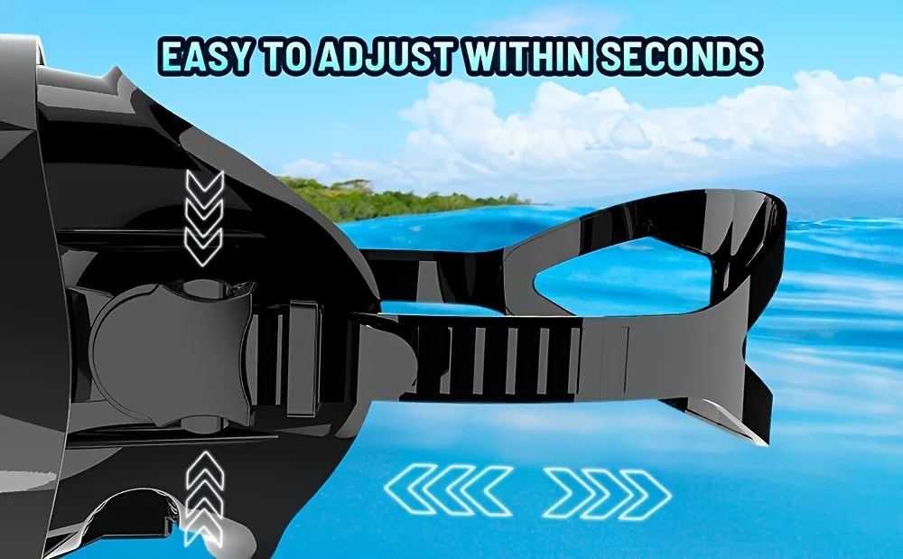 Diving Mask Goggles HD Anti-Fog Spearfishing Mask Freediving Mask Clear Panoramic Goggle with Adjustable Buckle for Free Diving
