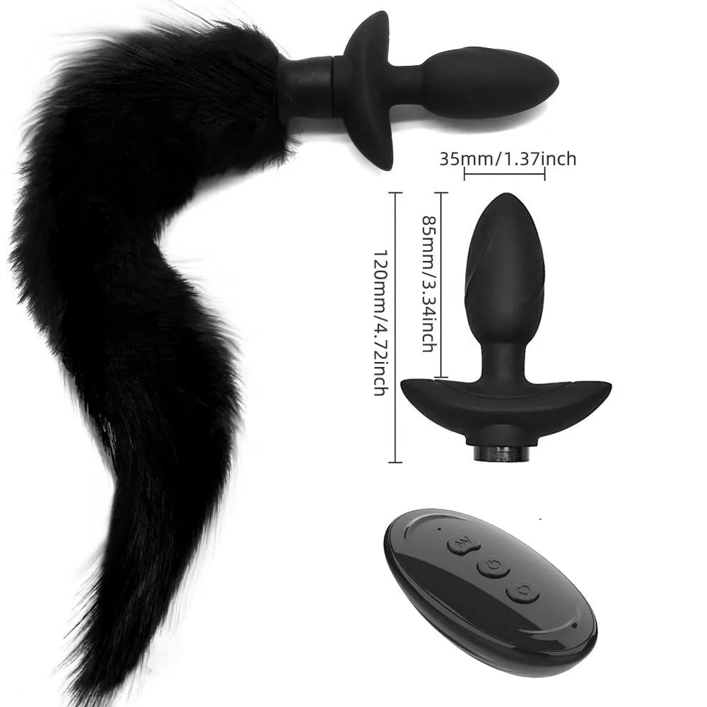 Remote Control Rotating Soft Silicone Tail Anal Plug Prostatic Stimulator Sexy Fox Butt Plug Tail Anal Toys For Women Adult Shop