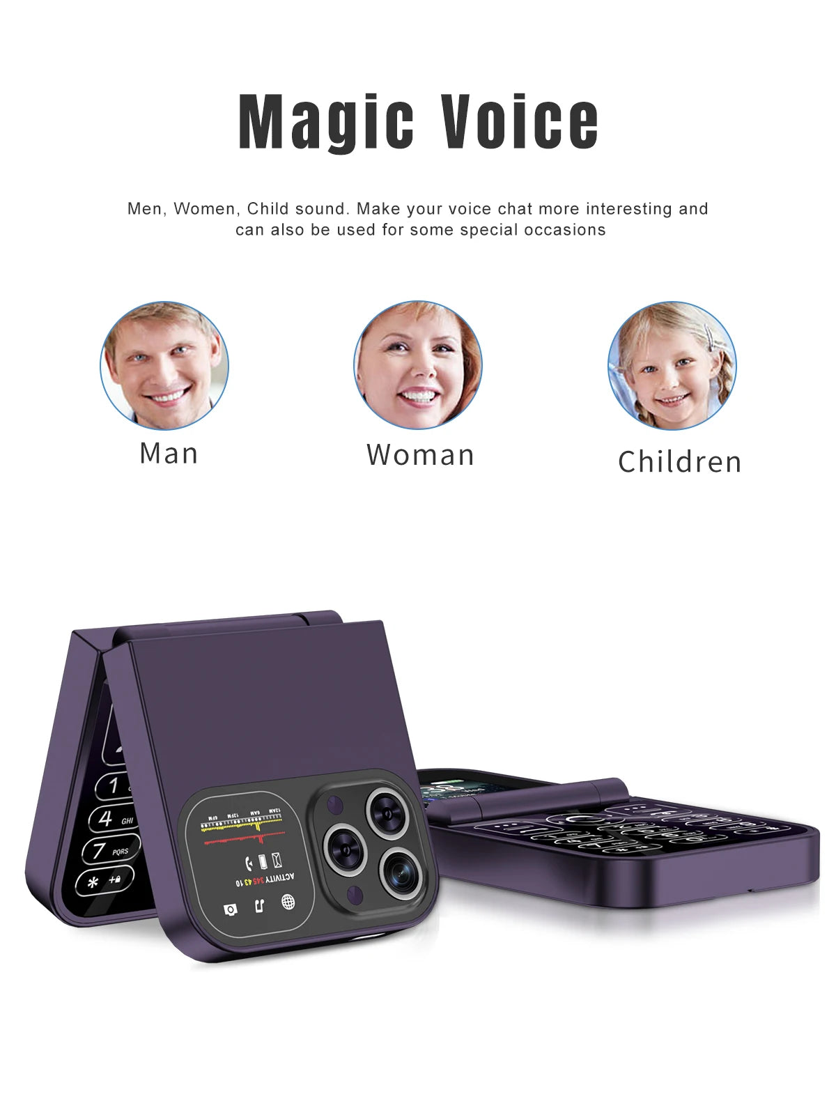 SERVO F15 Mini Small Flip Mobile Phone 2 SIM Standby Speed Dial Magic Voice Flashlight Call Recording 2G GSM Cute Fold Cellphone