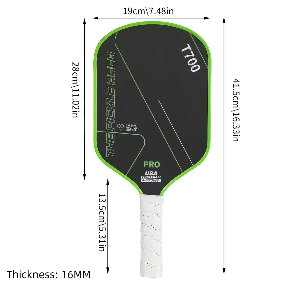 Fashion T700 Pickleball Paddle Carbon Fiber 16MM Pickleball Rackets Set Lightweight USAPA Approved Professional Game Supplies