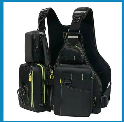 multi-functional life jacket vest for outdoor fishing, a must-have for safety. Multiple pockets for storage, buoyant materials