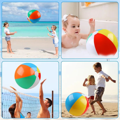 Inflatable Beach Balls Rainbow Color Pool Ball Swimming Pool Water Games for Kids Birthday Gifts Summer Party Favors Volleyball