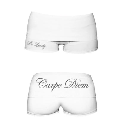 Gothic Letter Pattern Print Short Casual Harajuku Trash Punk Y2K Crop Bottoms Retro All-match High Street Slim Fit Women's Short