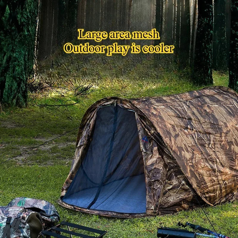 Outdoor Leisure Camping Single Person No Need To Build Up Automatic Quick Opening Camouflage Tent Beach Weather Resistant Tent