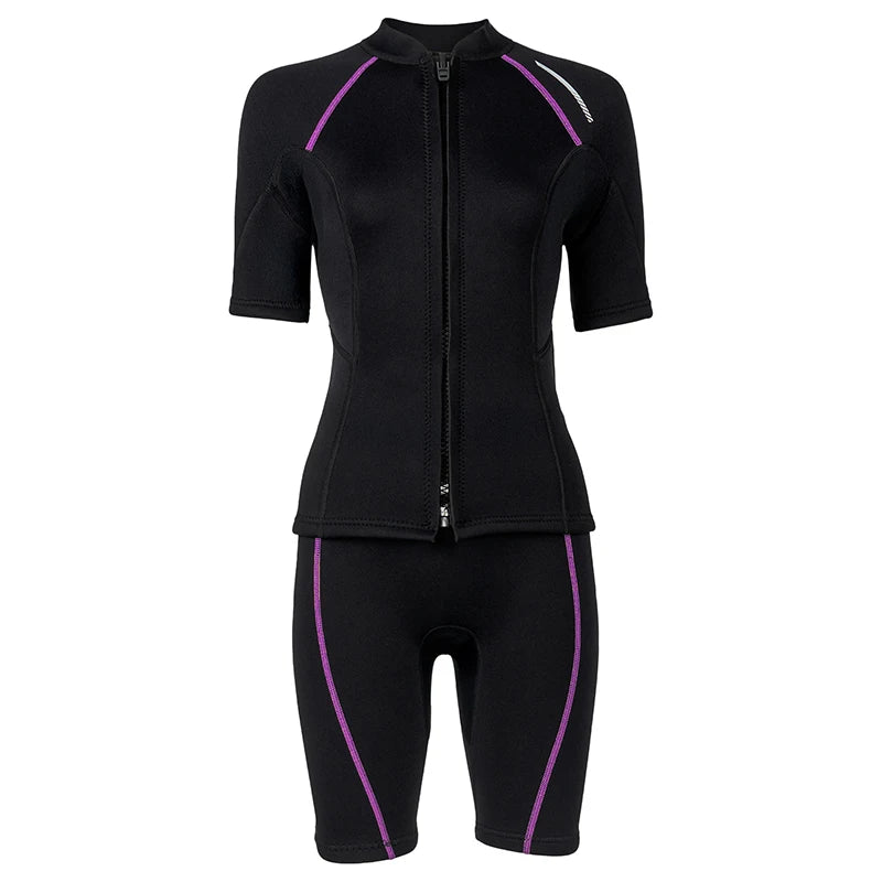 1.5MM Wetsuits for Mens Womens Front Zip Diving Suits Neoprene Short Sleeve Wet Suit for Surfing Diving Swimming Snorkeling