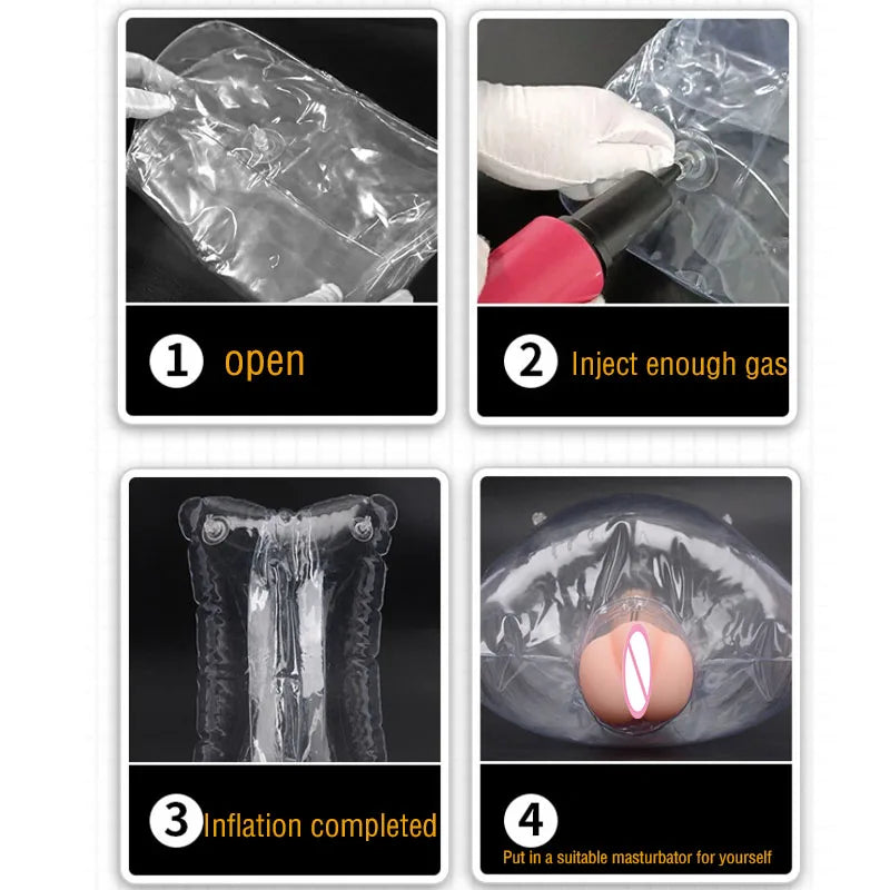 Adult Sex Toys Double Head Transparent Inflatable Doll Sex Pillow Male Aircraft Cup Accessories Adult Erotic Products Sm Games