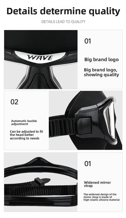 Professional Anti-fog HD Large Frame Diving Goggles Full Face Snorkeling Mask Freediving Scuba Equipment