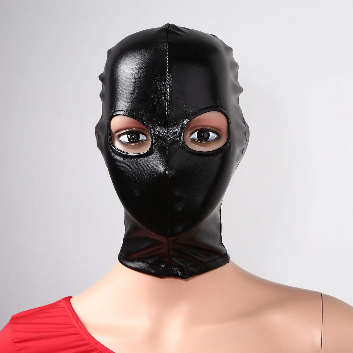 Adult Shiny Leather Masks Sex Toys Bronzing Cloth Open Mouth And Eye Glued Head Cover Couples Adult Products